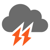 Stark bewölkt mit Regen und Gewittern Stark bewölkt mit Regen und Gewittern