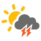 Couverture nuageuse irrÃ©guliÃ¨re avec orages